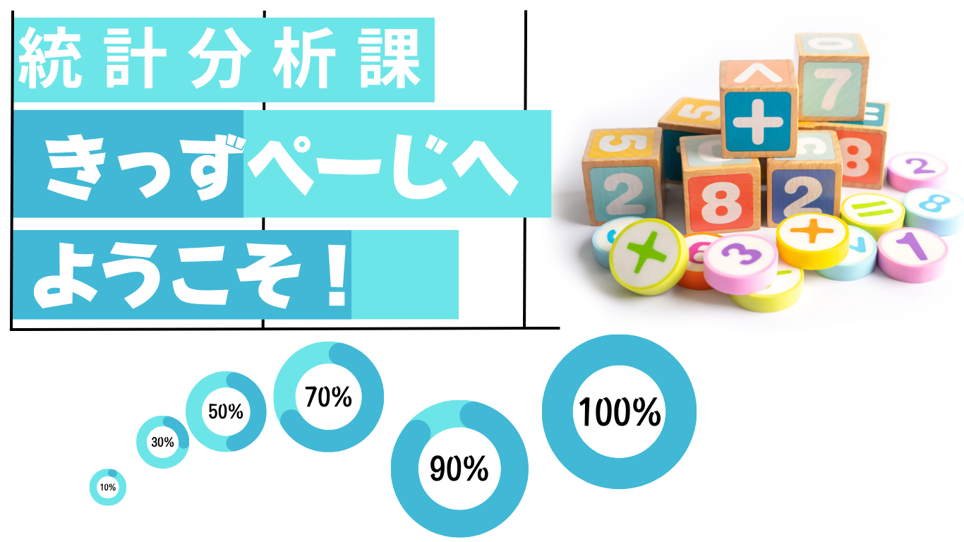 「統計分析課きっずぺーじへようこそ」という案内の画像