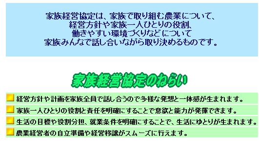 家族経営協定のねらい