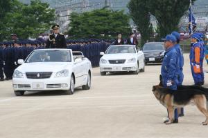 岡山県警察発足６０周年記念部隊視閲式