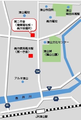 美作保健所の広域地図