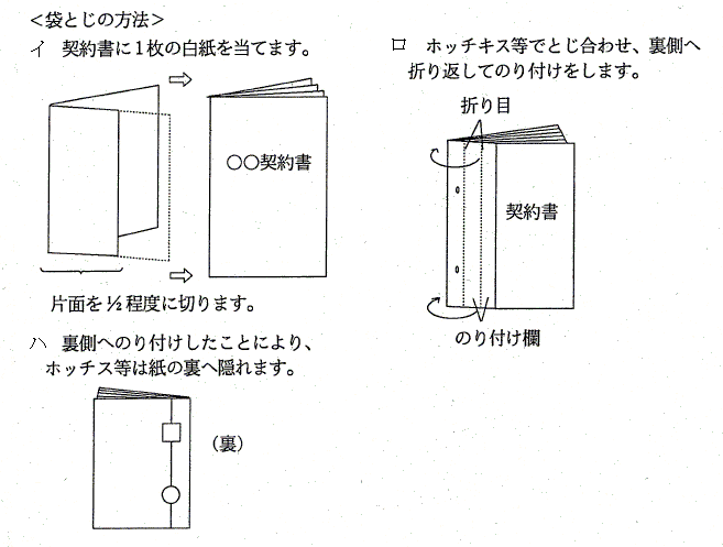 綴じ方の説明