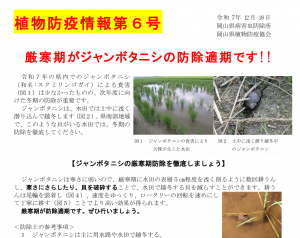 植物防疫情報第６号