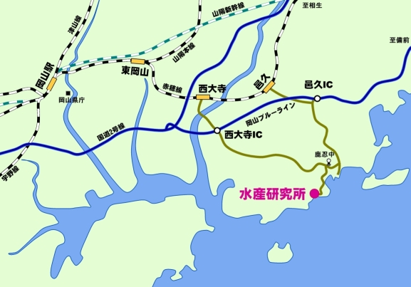 水産研究所の周辺地図